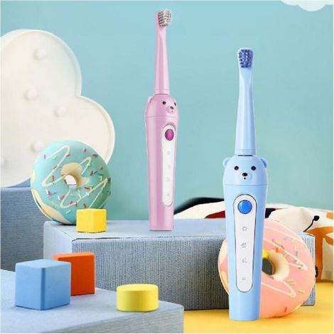 Brosse à Dents électrique Pour Enfants, Rechargeable Par Usb, Ours, 3 Modes, Têtes Q-ys9