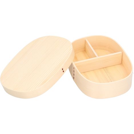 Boîte à lunch en bois de 1200 ml de type bento, idéale pour les enfants, le bureau, le camping, les pique-niques et les voyages. (1/5)