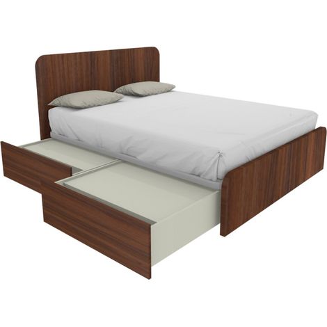 Letto matrimoniale 160x200 con cassettoni - Design italiano e montaggio facile - Noce Caracalla (1/5)
