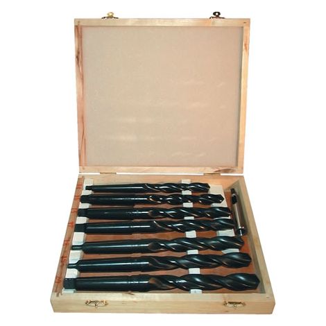 Güde – Forets à métaux HSS cône morse MK1 et MK2 14-20 mm – Coffret 8 pièces pour perçage précis – Qualité allemande (1/3)
