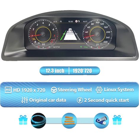 Cruscotto digitale, schermo HD da 12,3 pollici, multifunzione, per VW T5.1 T5.2 (1/2)