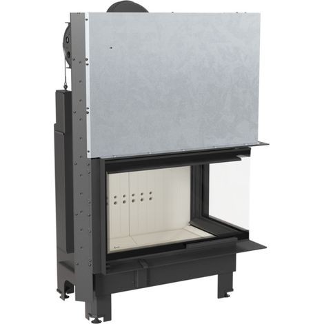 Insert cheminée MBO 15 BS vitre à droite vitre courbée ouverture relevable + 4 bouches recuperateur (1/5)