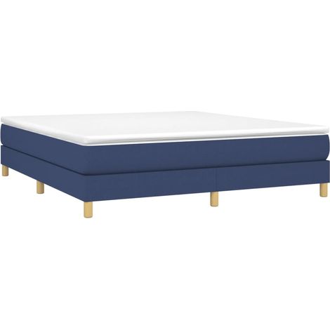 Estructura de cama con somier tela azul 180x200 cm vidaXL