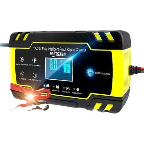 Chargeur. booster et câbles de démarrage.Chargeur de batterie de voiture 12V/24V Anhtczyx pour batterie moto AGM - Booster et câbles de démarrage-RAPANDA (1/4)