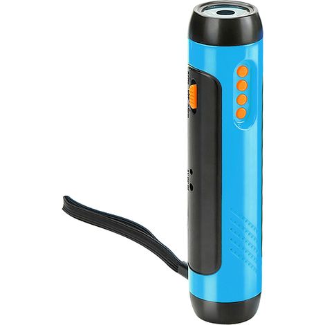 Mini radio FM portable avec lampe torche LED, chargeur de téléphone et générateur d'énergie manuel. (1/5)