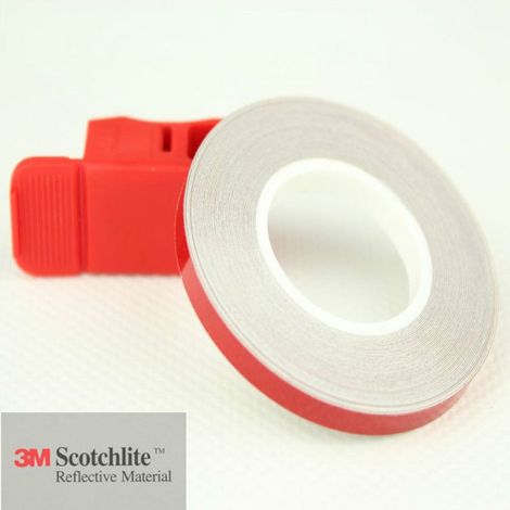 Strisce 3M™ per cerchi moto adesive rifrangenti - 7mm x 6MT - Modello: Senza applicatore - Colore: Rosso (1/4)
