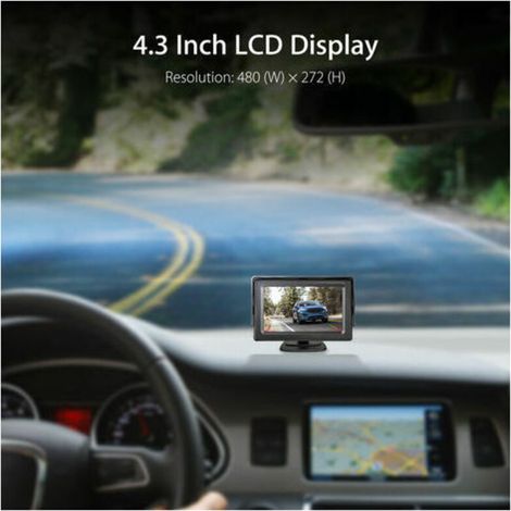 Kit de système de caméra de recul sans fil pour voiture / camion / fourgonnette / pick-up / camping-car 4.3 `` système de recul de vue arrière de moniteur (1/4)