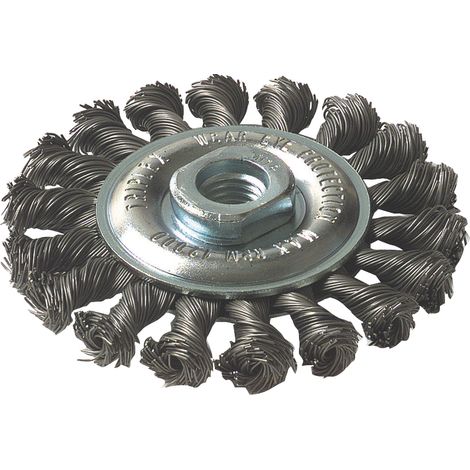 Tivoly • Cepillo circular • Alambre de acero trenzado • Ø95 mm • Orificio M14 • Para decapado intensivo de metales
