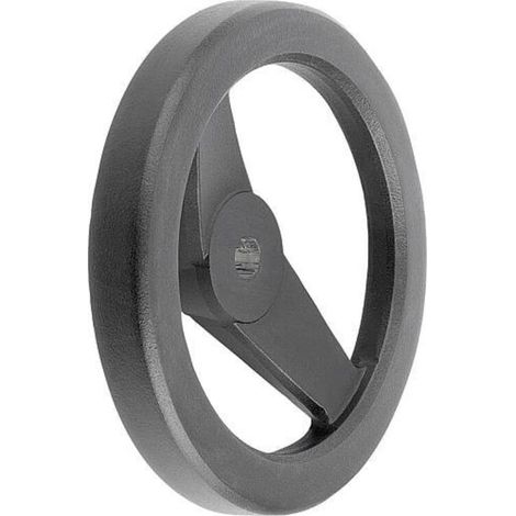 KIPP Speichenhandrad D1=100 Passbohrung D2=10H7 Aluminium schwarz pulverbeschichtet (1/3)