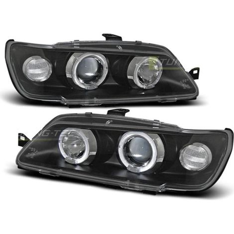 Paire de feux phares Peugeot 306 93-97 angel eyes noir-27361724 (1/2)