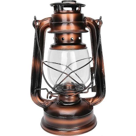 Lanterne à pétrole vintage en métal, lampe à huile antique pour le camping et la décoration intérieure. (1/5)