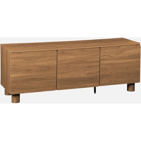 Mueble de TV efecto madera con 3 puertas, 140cm (1/5)