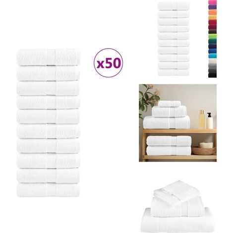Premium-Seiftücher SOLUND 50 Stk. Weiß 30x30 cm 600 g/m² - Baumwolle - Handtücher - Seiftuch - Küchenhandtuch - Sporttuch (1/5)