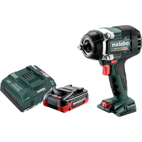 Metabo SSW 18 LTX 800 BL Visseuse à choc sans fil 18 V 800 Nm 1/2" Brushless + 1x batterie LiHDX 4,0 Ah + chargeur