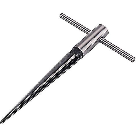 Alésoir conique en T pour trous de chevilles de chevalet, poignée en T, outil de coupe pour luthier (1 pièce, argent) (1/4)