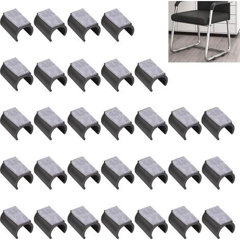 Lot de 30 Coussins de Chaise en Plastique avec Patins en Feutre – Manchons de Protection antidérapants en Forme de U pour Pieds de Chaise Ronds (1/4)