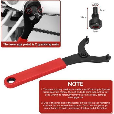 Clé de Pédalier de Vélo, Clé à Molette Réglable Outil de Réparation Moyeu de Roue de Vélo Cône d'essieu Clé de Volant D'inertie d (1/4)