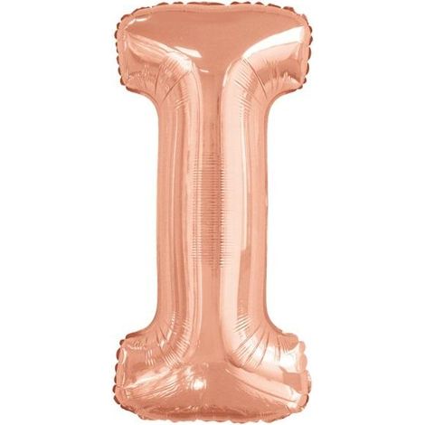 Folienballon Buchstabe I, roségold, 40,5 x 86 cm