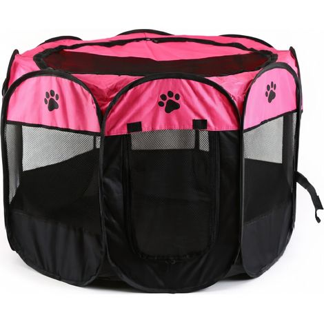 Cage de maternité pliable pour chat rose 85 x 85 x 58 cm modèle 23