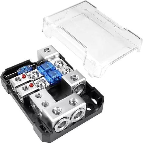 Boîte à fusibles pour éclairage LED et boîte de jonction 2 en 1, boîte à fusibles automobile multifonctionnelle à double canal, boîte à fusibles pour modification automobile. (1/5)
