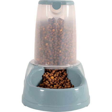 Distributeur de croquettes 3.5 kg, bleu en plastique, pour chien ou chat - Stefanplast