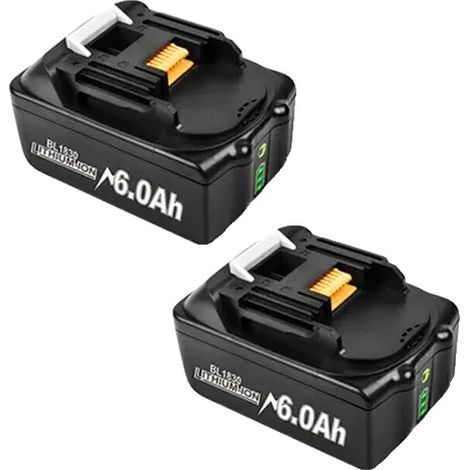 Batterie Makita 18V, capacité 6Ah, compatible avec BL1830/BL1860, 18V, 18V-e, 2 (1/2)