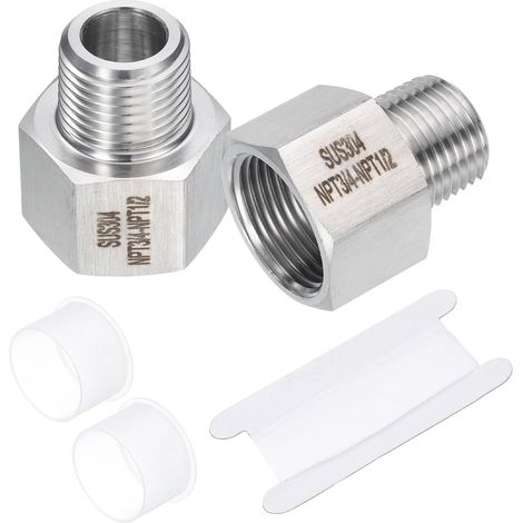 2 Pcs Raccords de Tuyau 1/2" Npt Mâle x 3/4" Npt Femelle (1/4)