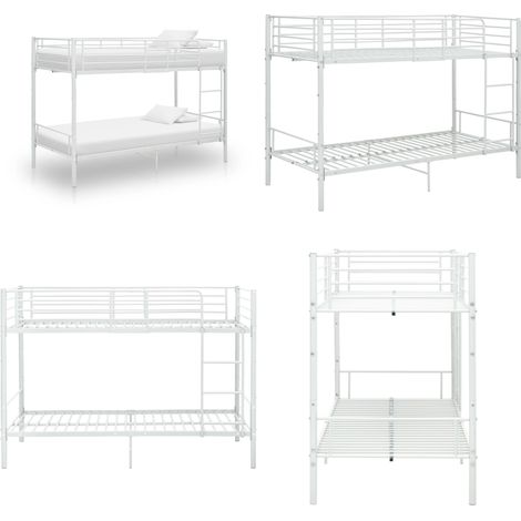 Etagenbett Weiß Metall 90×200 cm - Kinderbett - Jugendbett - Etagenbett - Doppelbett - Schlafsofa - Home & Living (1/5)