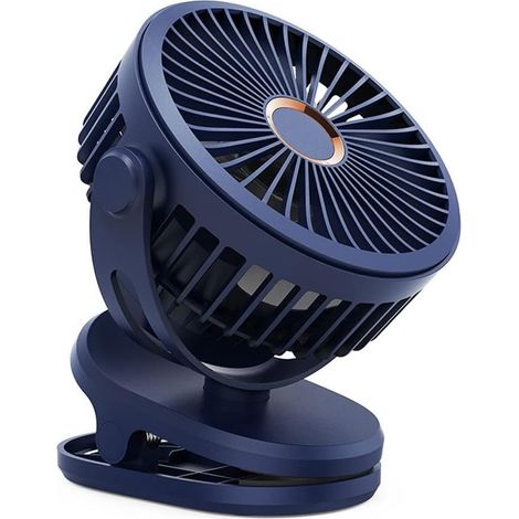 Ventilateur de bureau rotatif à 360°, rechargeable par USB, avec pince, mini ventilateur portable et silencieux, idéal pour le bureau, l'intérieur et l'extérieur, charge rapide.-AquaForge
