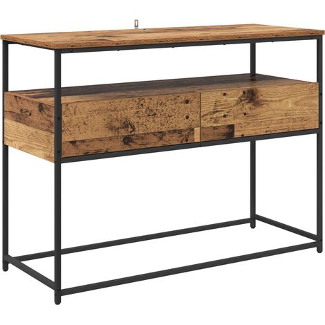 Maison Exclusive - Tavolo consolle con cassetto Legno vecchio 100 x 40 x 75 cm