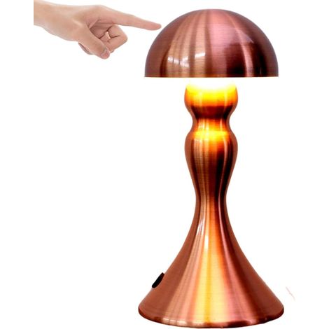 Lampe Champignon LED Or Rose Sans Fil Rechargeable Haute Luminosité Bureau Chambre (1/3)