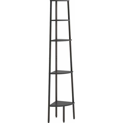 Maison Exclusive - Eckregal mit 5 Ablagen Schwarz 45,5x31,5x180 c (1/5)