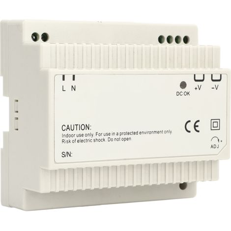 Alimentation à découpage 100W sur rail DIN, convertisseur AC-DC 100-240VAC vers 12V, module stabilisé pour armoires électriques, usage industriel, modèle standard. (1/5)