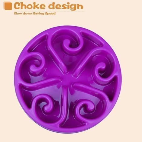pair Gamelle Anti-Glouton pour Chien/Chat Bleu -violet (1/4)