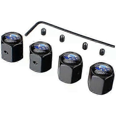 Bouchons de valve de pneu antivol pour roues extérieures de voiture, compatibles avec Subaru STI XV, Forester, Outback, Impreza, Legacy, WRX et BRZ. Accessoires Shry (1/4)