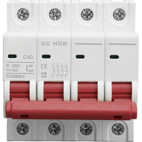 Disjoncteur 4P CC, à coupure d'arc et à découplage rapide, miniature, adapté aux systèmes photovoltaïques, DZ47s 63Z CC 1000 V