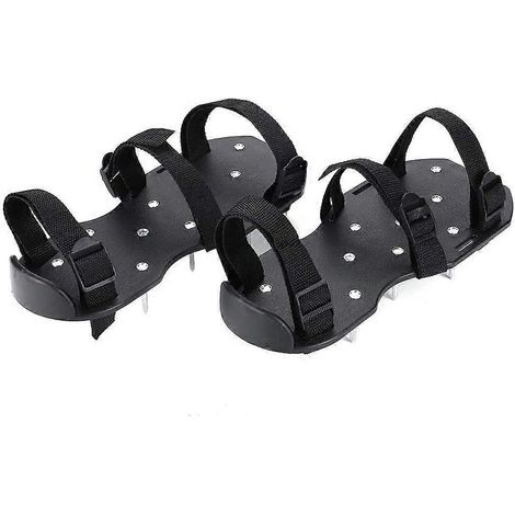 Aérateur de pelouse, sabots pour aérateur de pelouse, sabots scarificateurs à clous pour pelouse avec sangles métalliques réglables, taille unique (1/5)