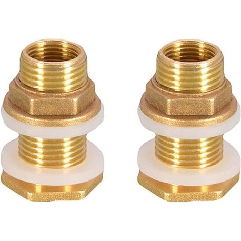 Ulisem Lot de 2 buses d'arrosage 4,2 cm 1/2 pouce en laiton pour robinet/robinet/réservoir d'eau de pluie (1/4)