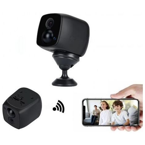 Mini caméra de surveillance 6 LED IR WIFI intelligente, détection de mouvement à partir de 20 mètres + Carte micro SD 128go (1/5)