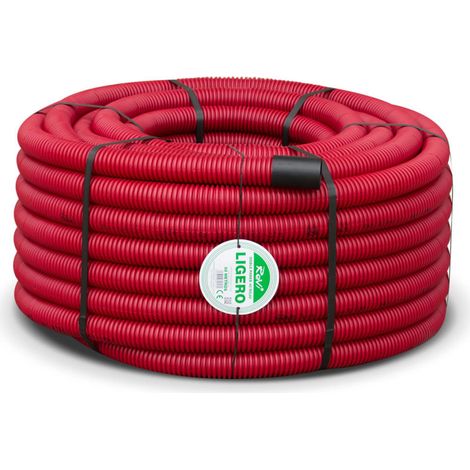 Corrugado Rojo Doble Capa 40mm 50m  Tuberia corrugada con Certificado Aenor  Tuberia para Cable Electrico (1/5)