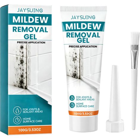 Gel anti-moisissures JAYSUING pour murs de cuisine, murs blancs de salle de bain, joints de carrelage : nettoyage et élimination des moisissures. 100 g + brosse 1 + bouchon pointu 1 (1/5)