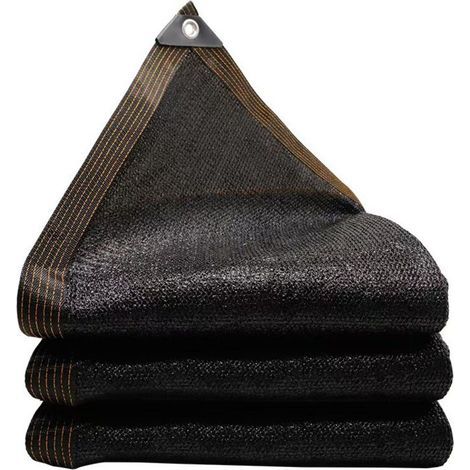 Filet d'ombrage, 3 mètres de large x 3 mètres de long, noir, épais et dense, pour cours, pavillons et protection solaire des plantes. (1/5)