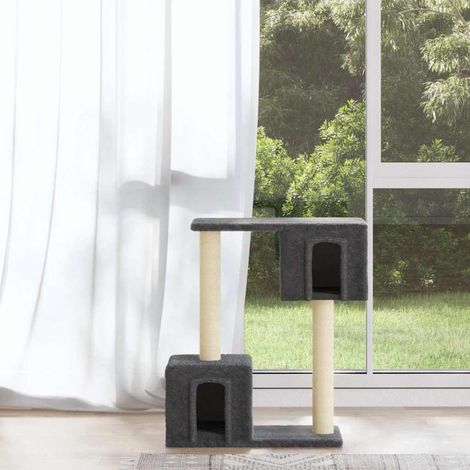 vidaXL Rascador para gatos con postes de sisal gris oscuro 60 cm (1/5)