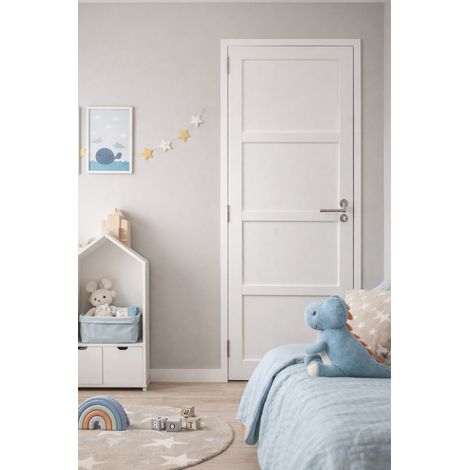 Bloc Porte Tamera Blanc H204 X L83 Cm Côte Tableau P.droit,poignee Pomerol Gd Menuiseries