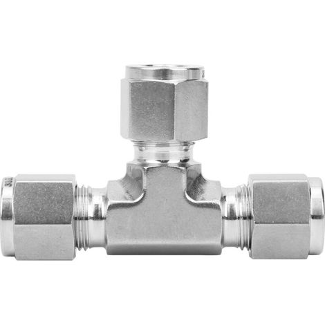 Raccord de Té à Compression en Acier Inoxydable 316, Forgeage à Matrice, Égal Diamètre, SS‑600‑3Ф3/8 (1/5)