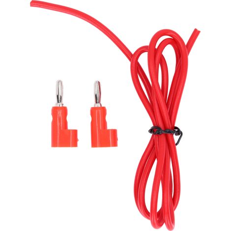 4mm fiche banane mâle-mâle, câble de test sans soudure, laiton, câble électrique J.70005 rouge (1/5)