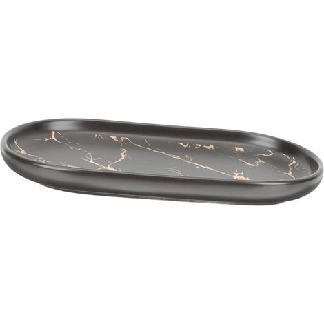 Plateau de Rangement Multi-Usage en Céramique Effet Marbre Facile à Nettoyer pour Salle de Bain pour Clés et Cosmétiques Lavabo'-'- (1/5)
