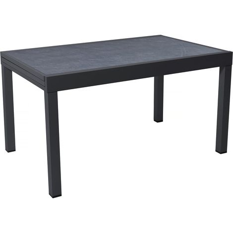 Gartentisch aus Aluminium ausziehbar "Lagos" - 140/280 x 90 x 76 cm - Schwarz
