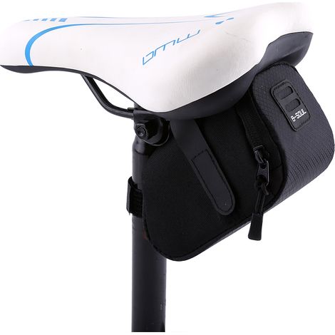 Sacoche de selle vélo arrière, rangement porte-bagages, poche de queue pour équipement de cyclisme extérieur (noir) (1/3)