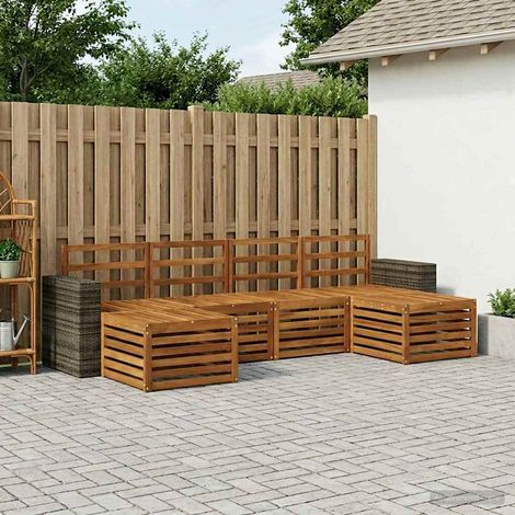 vidaXL Ensembles de canapés 6 pcs Naturel Bois d'Acacia Massif (1/5)